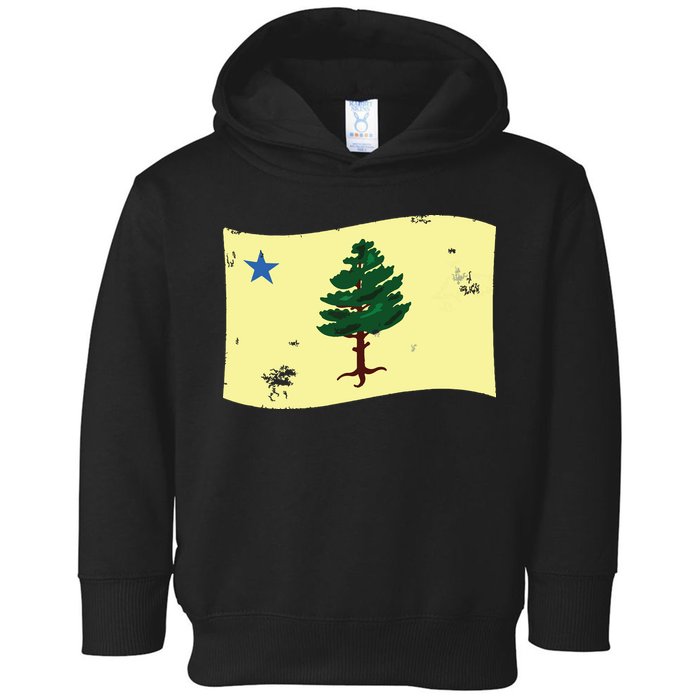 Maine Pine Tree Flag 1901 First State Flag Toddler Hoodie