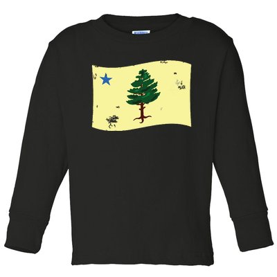 Maine Pine Tree Flag 1901 First State Flag Toddler Long Sleeve Shirt