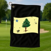 Maine Pine Tree Flag 1901 First State Flag Golf Towel