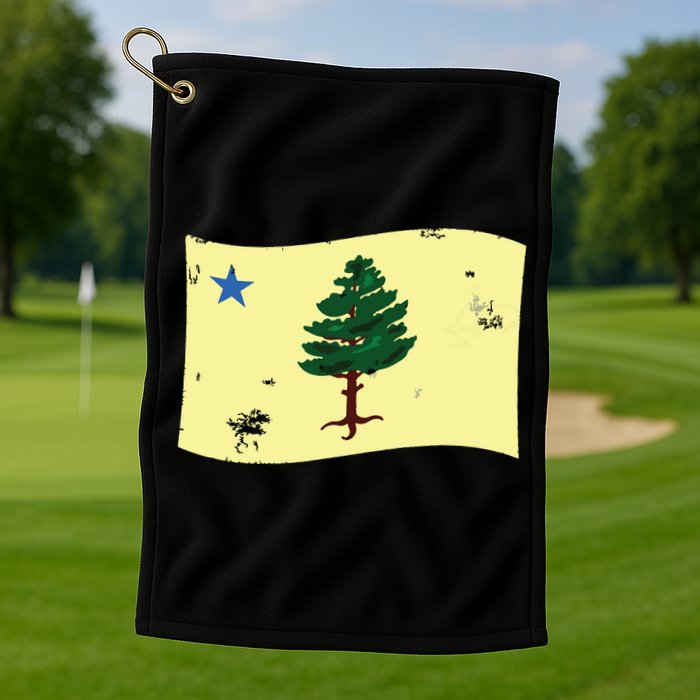 Maine Pine Tree Flag 1901 First State Flag Golf Towel