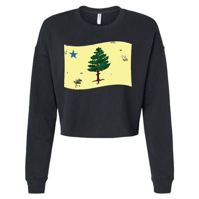 Maine Pine Tree Flag 1901 First State Flag Cropped Pullover Crew