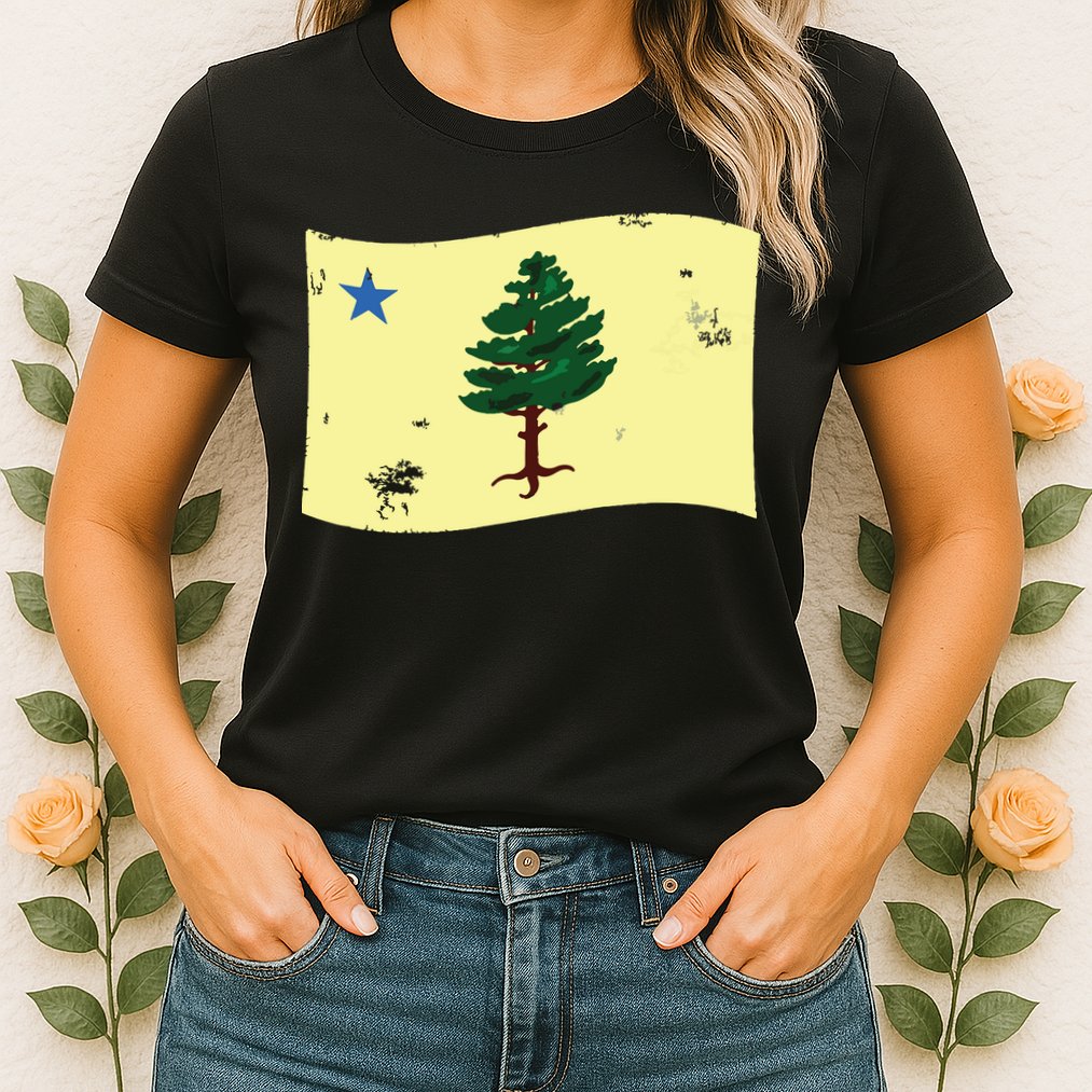 Maine Pine Tree Flag 1901 First State Flag Womens T-Shirt