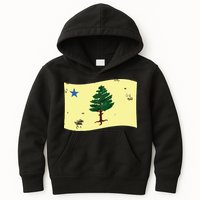 Maine Pine Tree Flag 1901 First State Flag Kids Hoodie