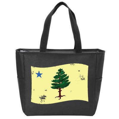 Maine Pine Tree Flag 1901 First State Flag Zip Tote Bag