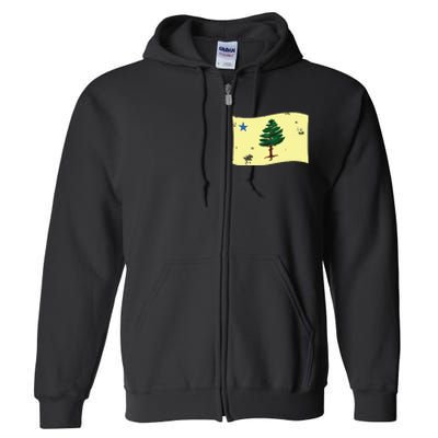 Maine Pine Tree Flag 1901 First State Flag Full Zip Hoodie