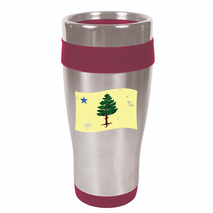 Maine Pine Tree Flag 1901 First State Flag 16oz Travel Tumbler