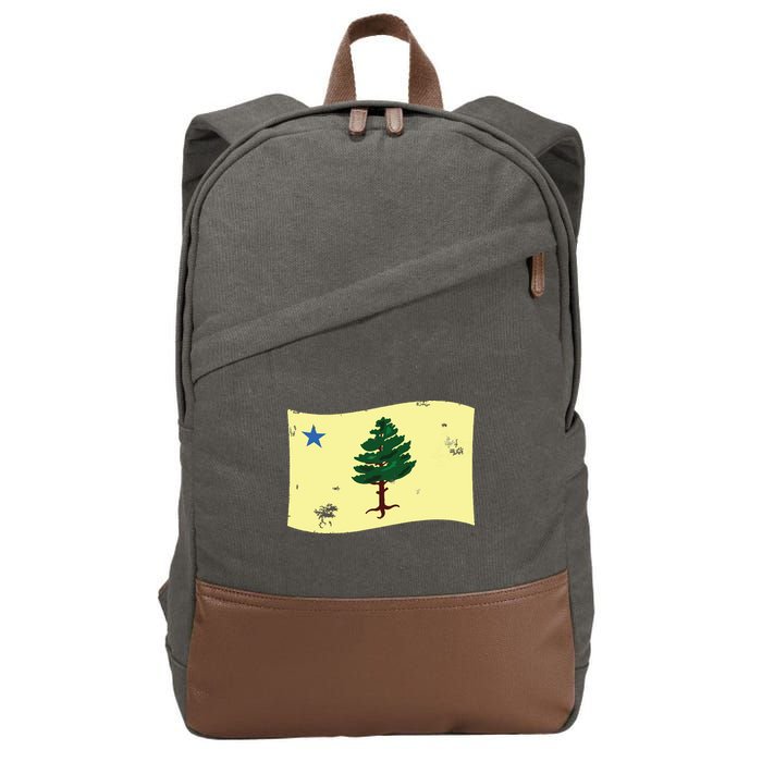 Maine Pine Tree Flag 1901 First State Flag Cotton Canvas Backpack