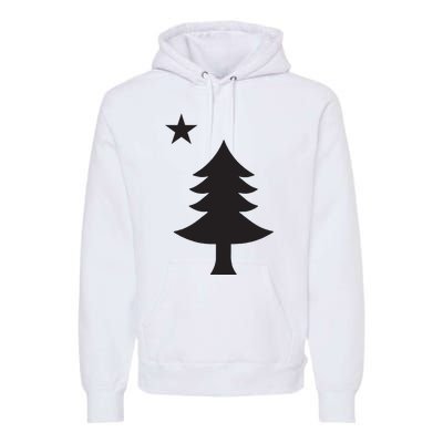 Maine Pine Tree State Flag Pride Patriotic Premium Hoodie