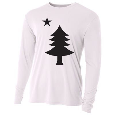 Maine Pine Tree State Flag Pride Patriotic Cooling Performance Long Sleeve Crew