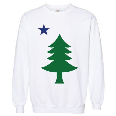 Maine Pine Tree State Flag Pride Patriotic Garment-Dyed Sweatshirt