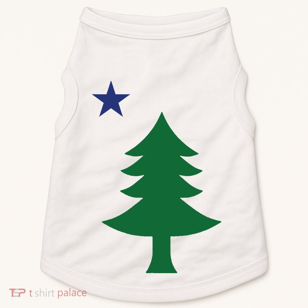 Maine Pine Tree State Flag Pride Patriotic Doggie Tank