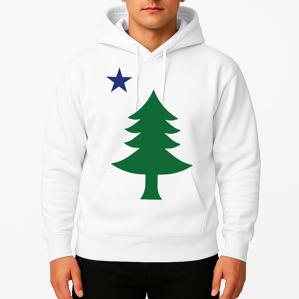Maine Pine Tree State Flag Pride Patriotic Hoodie