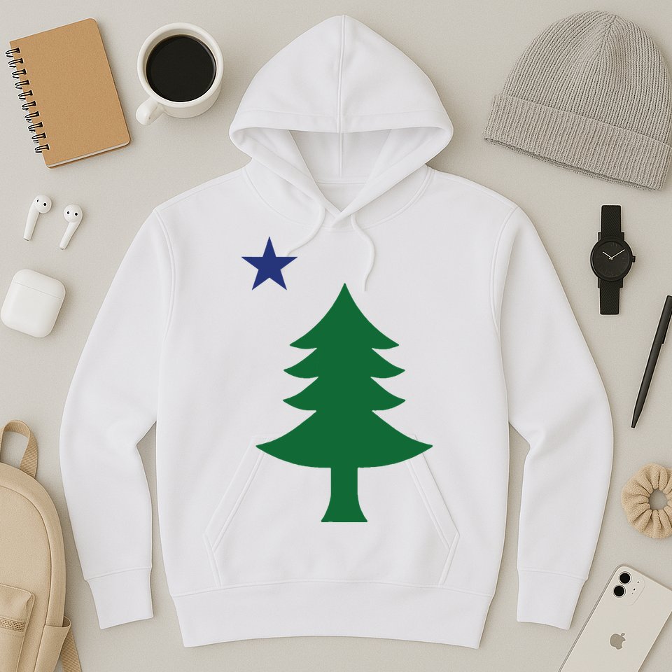 Maine Pine Tree State Flag Pride Patriotic Hoodie