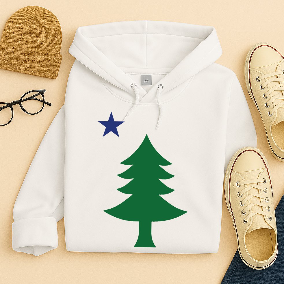 Maine Pine Tree State Flag Pride Patriotic Hoodie