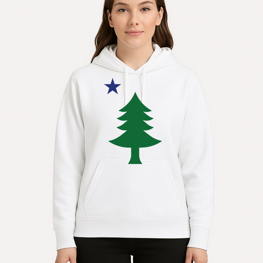 Maine Pine Tree State Flag Pride Patriotic Hoodie