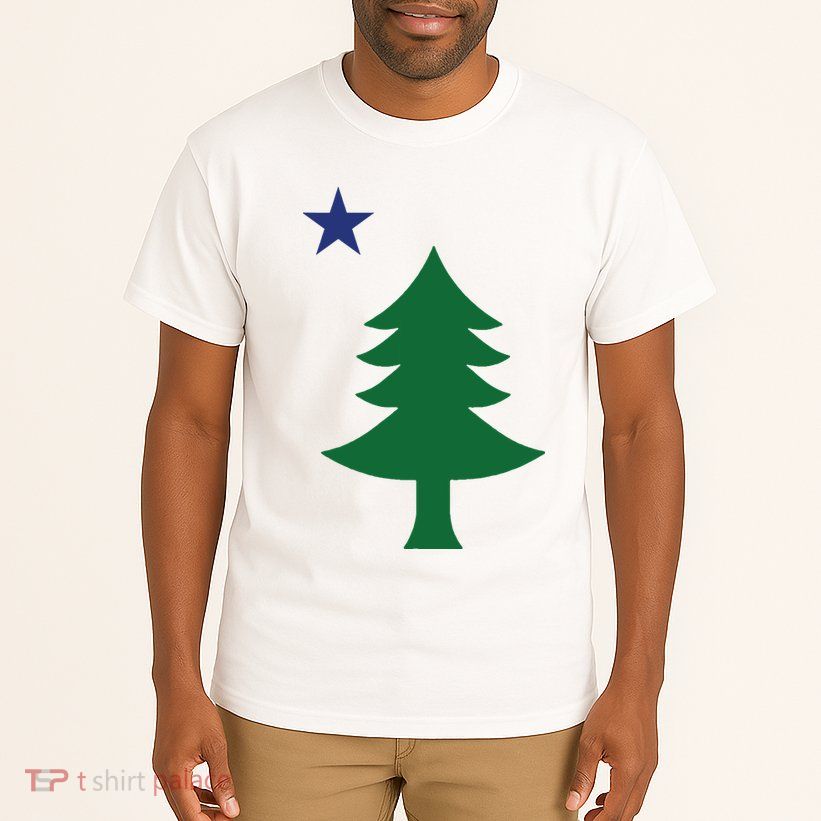Maine Pine Tree State Flag Pride Patriotic Tall T-Shirt