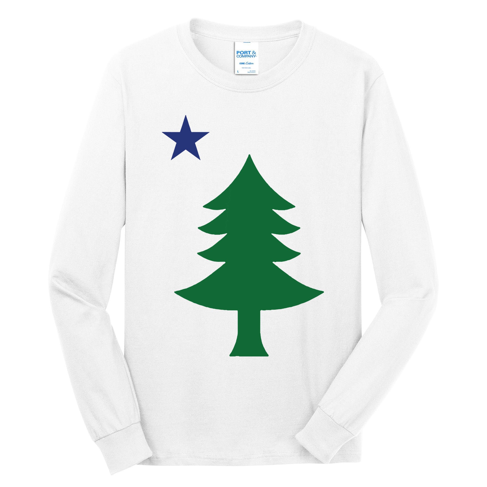 Maine Pine Tree State Flag Pride Patriotic Tall Long Sleeve T-Shirt