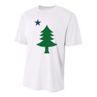 Maine Pine Tree State Flag Pride Patriotic Youth Performance Sprint T-Shirt