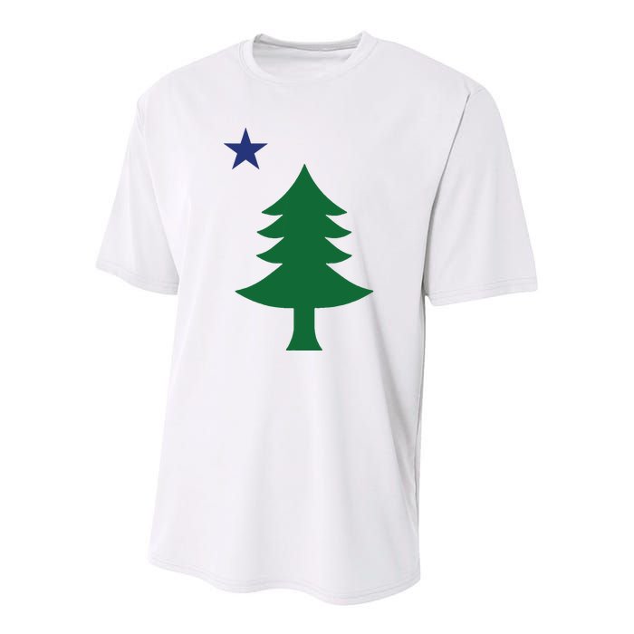 Maine Pine Tree State Flag Pride Patriotic Youth Performance Sprint T-Shirt