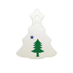 Maine Pine Tree State Flag Pride Patriotic Ceramic Tree Ornament