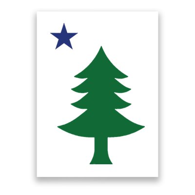 Maine Pine Tree State Flag Pride Patriotic Poster