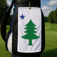 Maine Pine Tree State Flag Pride Patriotic Golf Towel