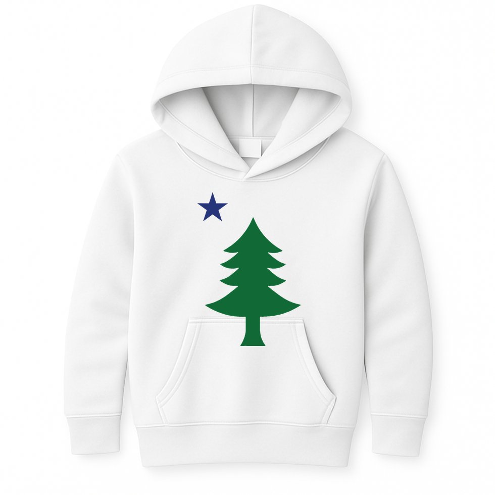 Maine Pine Tree State Flag Pride Patriotic Kids Hoodie