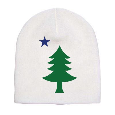 Maine Pine Tree State Flag Pride Patriotic Short Acrylic Beanie