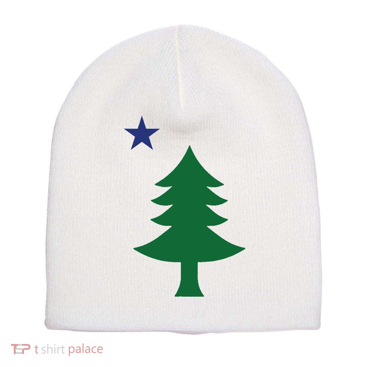 Maine Pine Tree State Flag Pride Patriotic Short Acrylic Beanie
