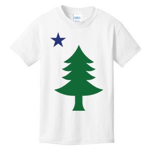 Maine Pine Tree State Flag Pride Patriotic Kids T-Shirt