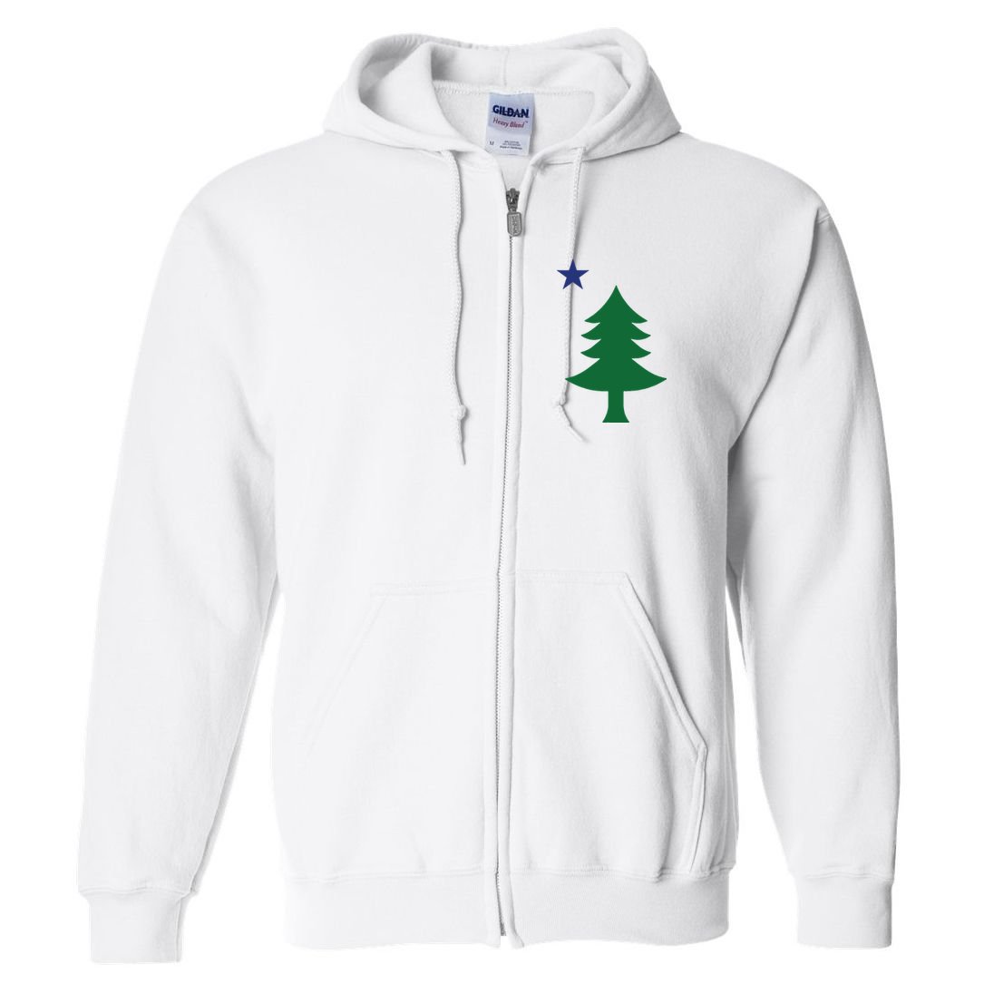 Maine Pine Tree State Flag Pride Patriotic Full Zip Hoodie