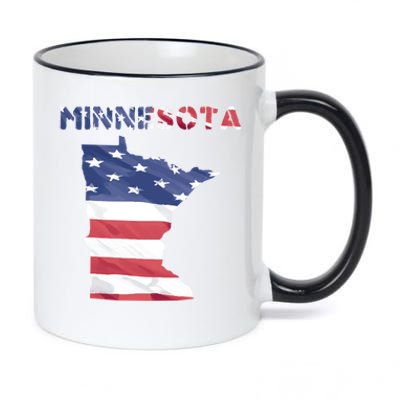 Minnesota Proud United States America Patriot Flag Us Pride Gift 11oz Black Color Changing Mug