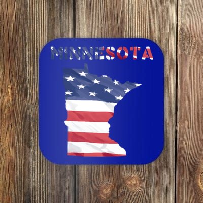 Minnesota Proud United States America Patriot Flag Us Pride Gift Coaster