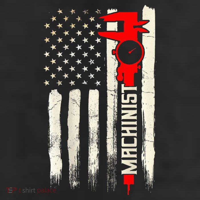Machinist Patriotic Us Flag Design Of Clothing Garment-Dyed Fleece Hoodie