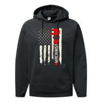 Machinist Patriotic Us Flag Design Of Clothing Performance Fleece Hoodie