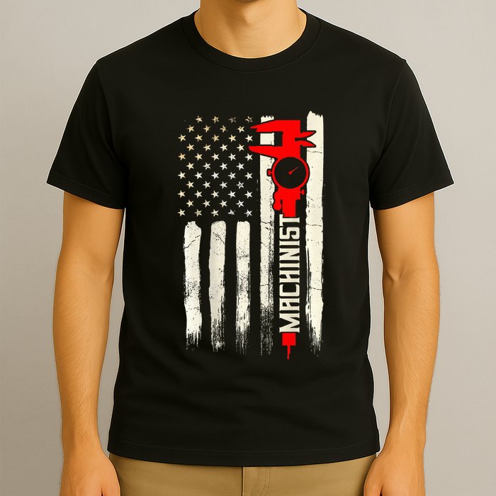 Machinist Patriotic Us Flag Design Of Clothing T-Shirt
