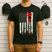 Machinist Patriotic Us Flag Design Of Clothing T-Shirt