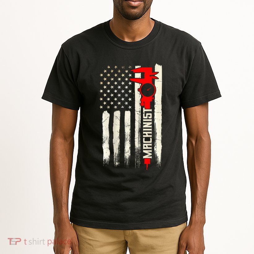 Machinist Patriotic Us Flag Design Of Clothing Tall T-Shirt
