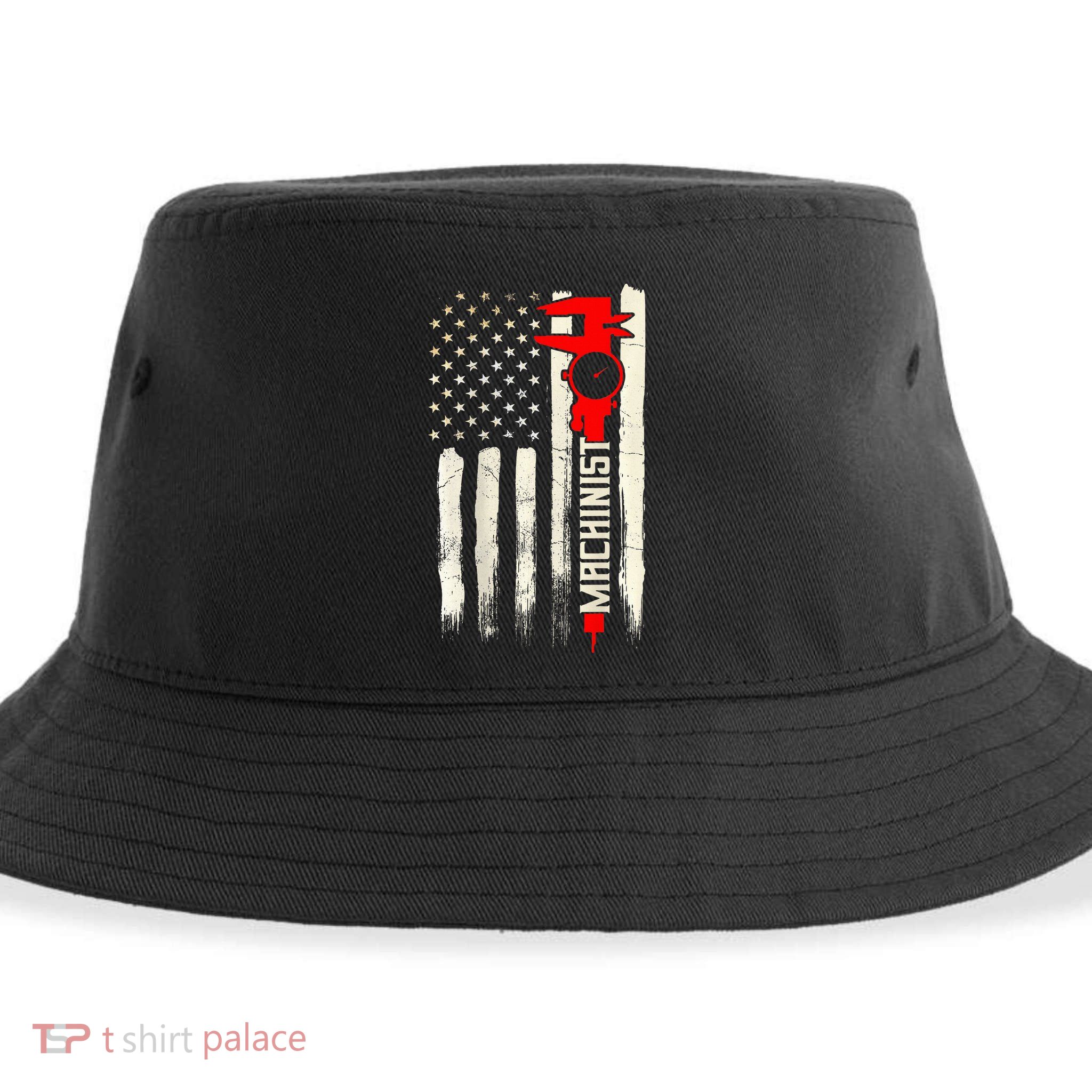 Machinist Patriotic Us Flag Design Of Clothing Sustainable Bucket Hat