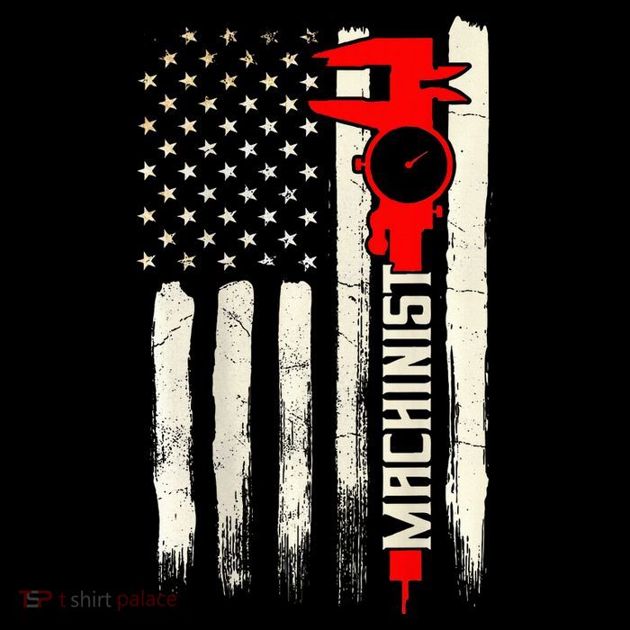 Machinist Patriotic Us Flag Design Of Clothing Button