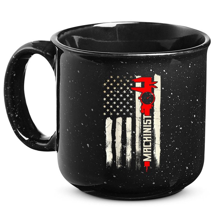 Machinist Patriotic Us Flag Design Of Clothing 15oz Campfire Ceramic Mug