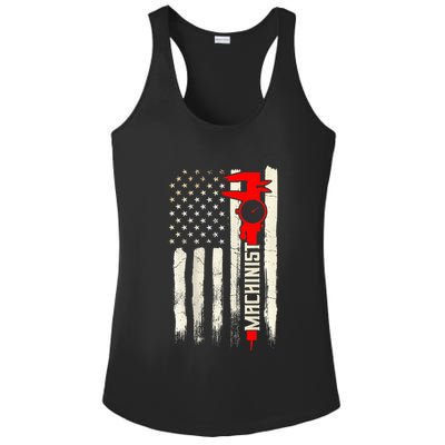 Machinist Patriotic Us Flag Design Of Clothing Ladies PosiCharge Competitor Racerback Tank