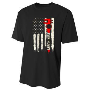 Machinist Patriotic Us Flag Design Of Clothing Performance Sprint T-Shirt