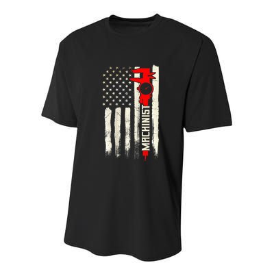 Machinist Patriotic Us Flag Design Of Clothing Youth Performance Sprint T-Shirt