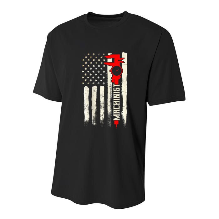 Machinist Patriotic Us Flag Design Of Clothing Youth Performance Sprint T-Shirt