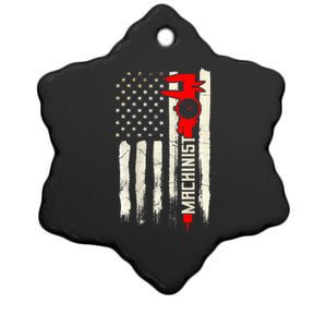 Machinist Patriotic Us Flag Design Of Clothing Ceramic Star Ornament