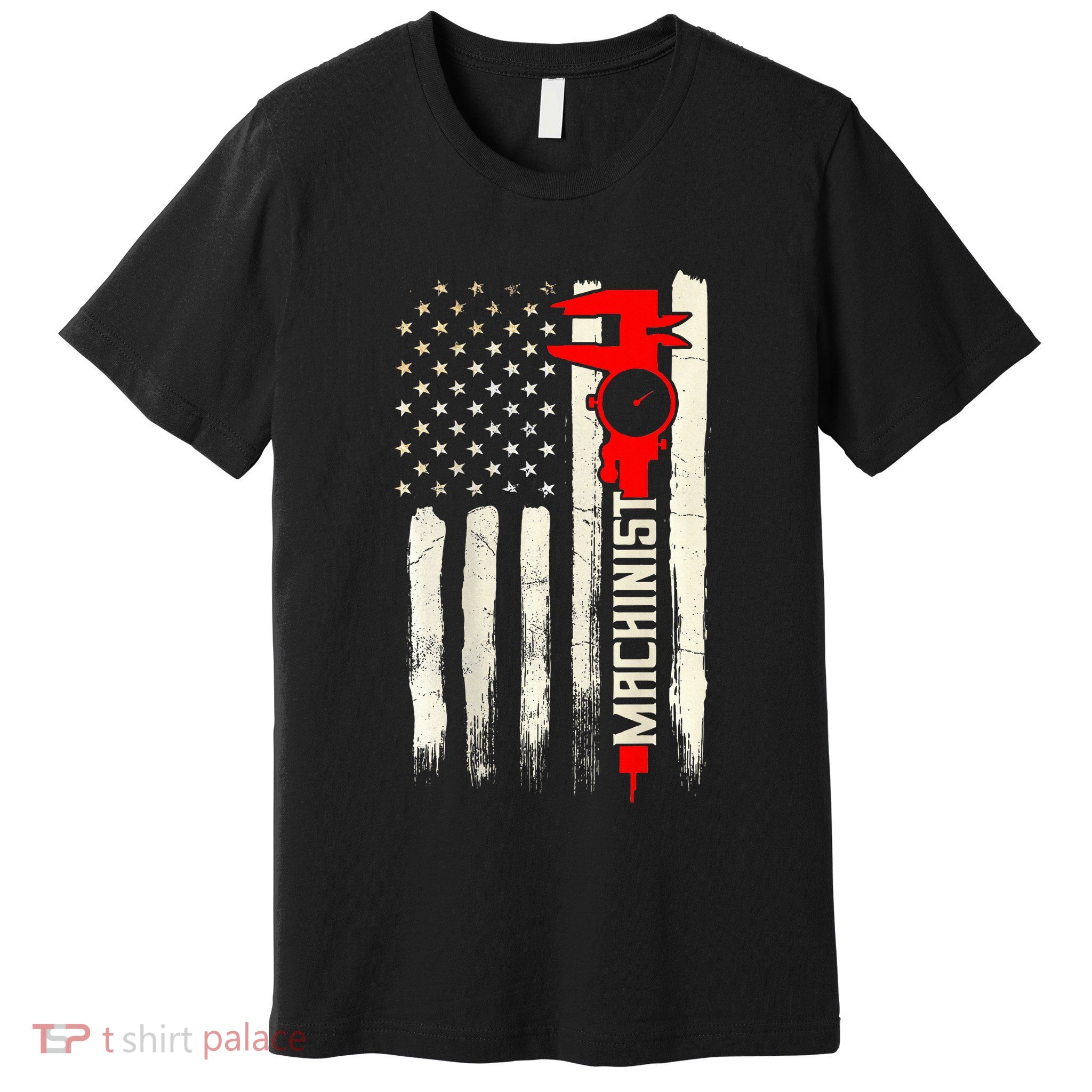 Machinist Patriotic Us Flag Design Of Clothing Premium T-Shirt