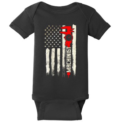 Machinist Patriotic Us Flag Design Of Clothing Baby Bodysuit