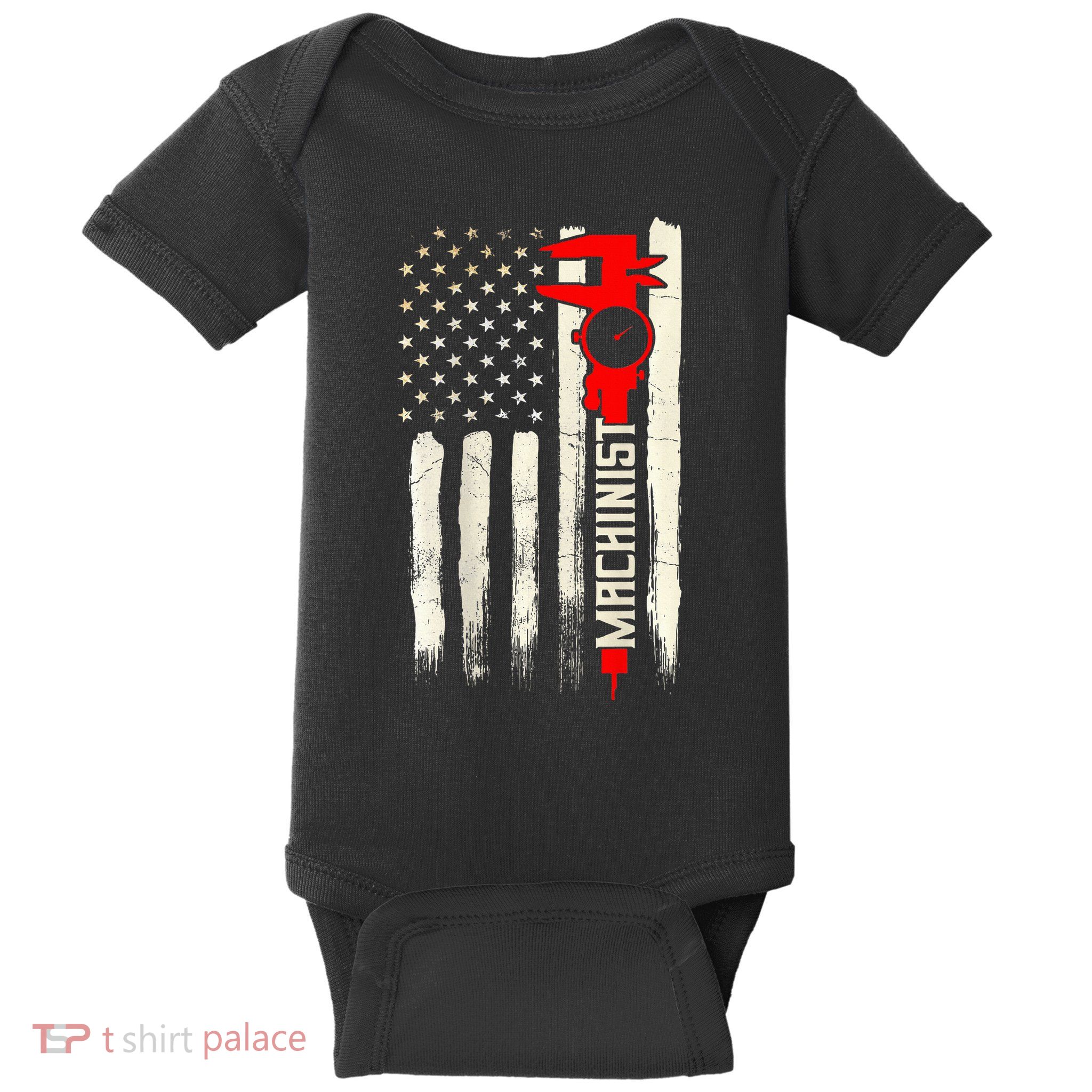 Machinist Patriotic Us Flag Design Of Clothing Baby Bodysuit