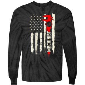 Machinist Patriotic Us Flag Design Of Clothing Tie-Dye Long Sleeve Shirt